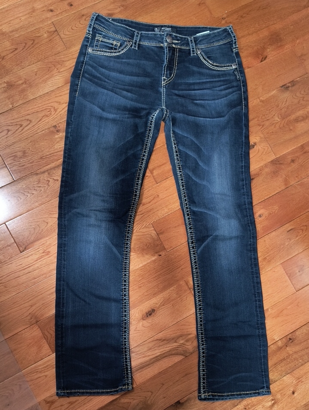 Silver Jeans Dark Blue Skinny Jeans with Contrast Stitching